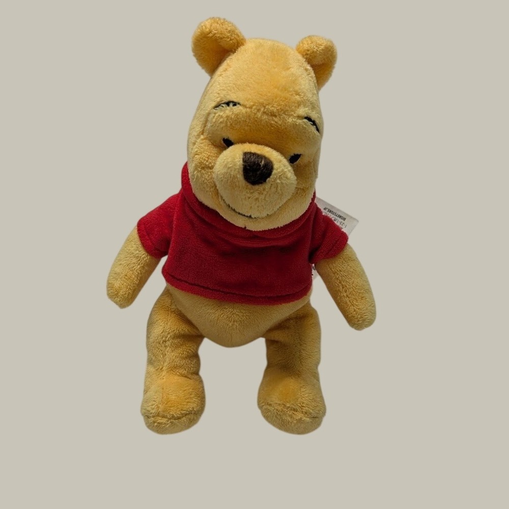 Plush Disney 7" Yellow Red Shirt Winnie the Pooh Stuffed Animal Toy